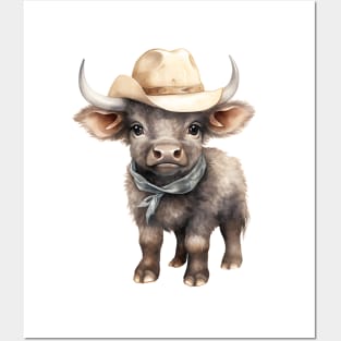 African Cape Buffalo Wearing a Cowboy Hat Posters and Art